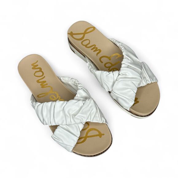 Sam Edelman Aida White Leather Sandals Women’s Size 6.5 New In Box - Picture 4 of 9